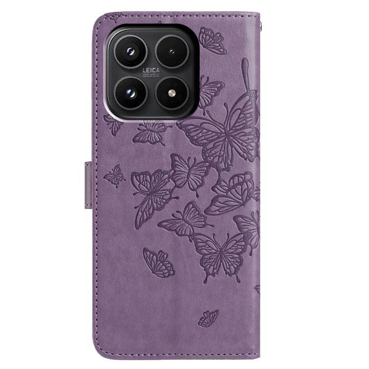 For Xiaomi 17 Butterfly Flutter Pattern Embossed Leather Phone Case