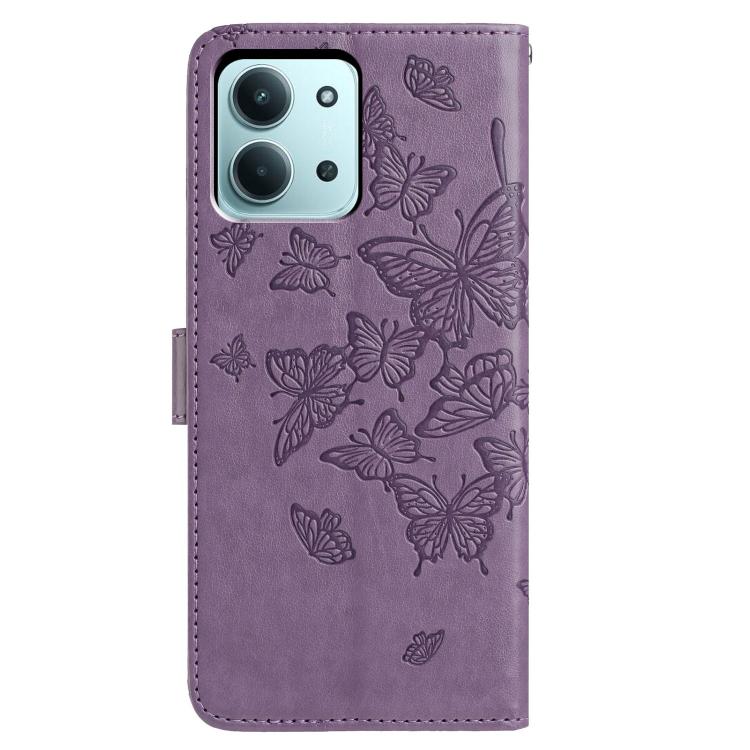 For Redmi 15C 5G / 4G Global 171mm Butterfly Flutter Pattern Embossed Leather Phone Case