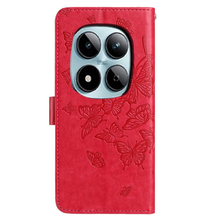 For Redmi Note 15 Pro 5G Global 163.6mm Butterfly Flutter Pattern Embossed Leather Phone Case