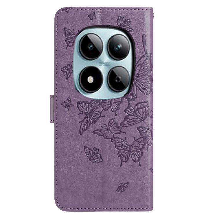 For Redmi Note 15 Pro 5G Global 163.6mm Butterfly Flutter Pattern Embossed Leather Phone Case