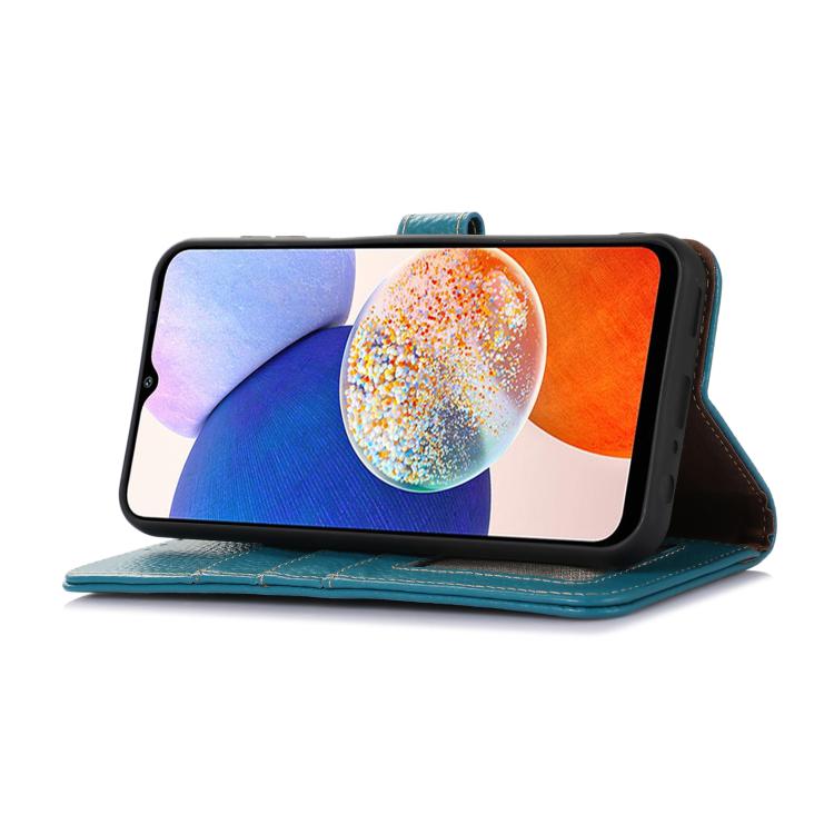 For iPhone 17 Genuine Leather Litchi Texture RFID Leather Phone Case
