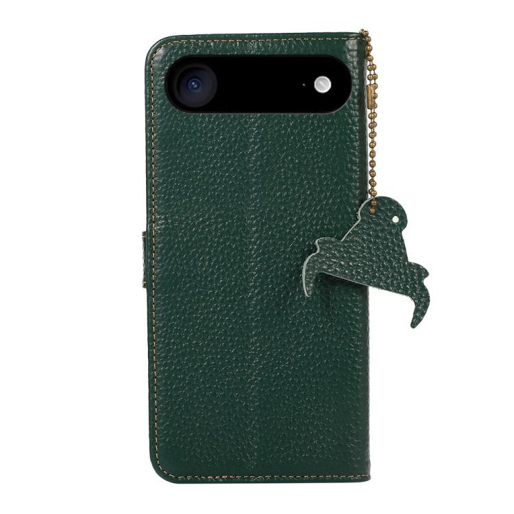 For iPhone Air Genuine Leather Litchi Texture RFID Leather Phone Case