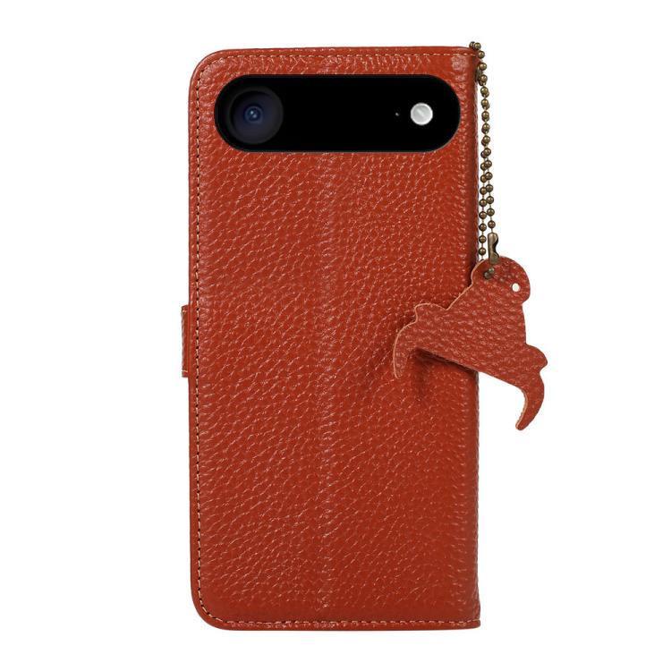 For iPhone Air Genuine Leather Litchi Texture RFID Leather Phone Case