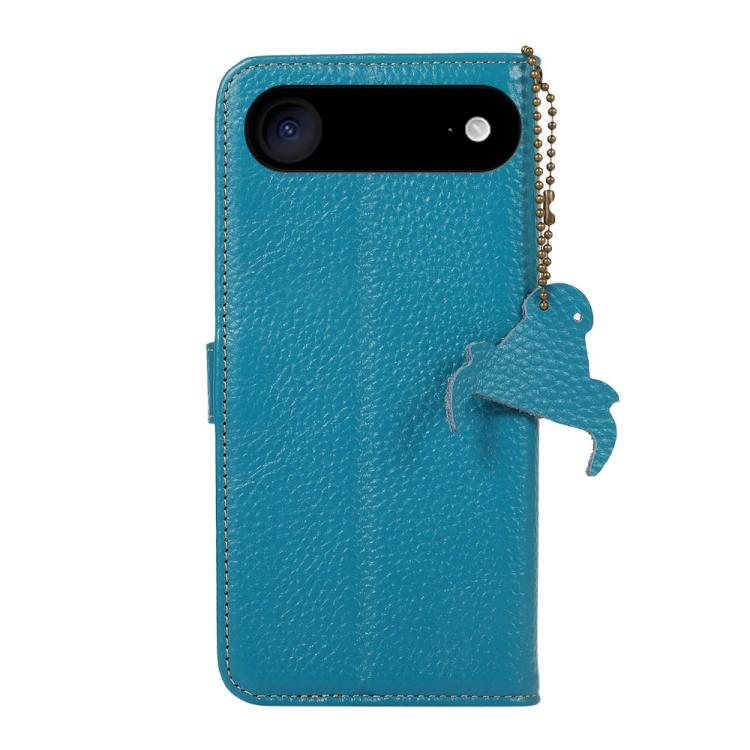 For iPhone Air Genuine Leather Litchi Texture RFID Leather Phone Case