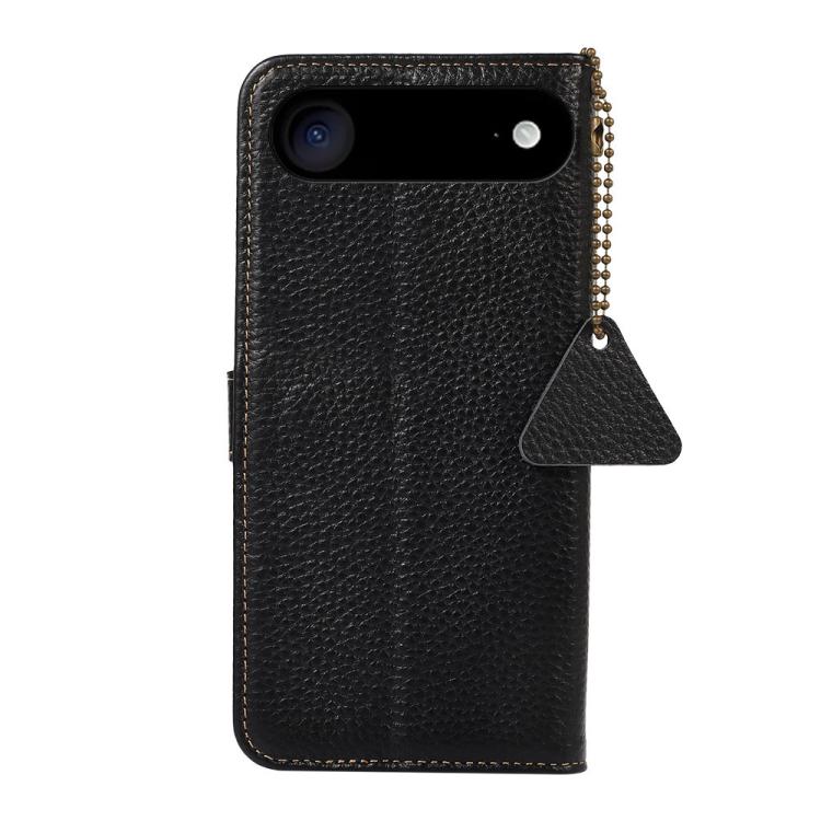 For iPhone Air Genuine Leather Litchi Texture RFID Leather Phone Case