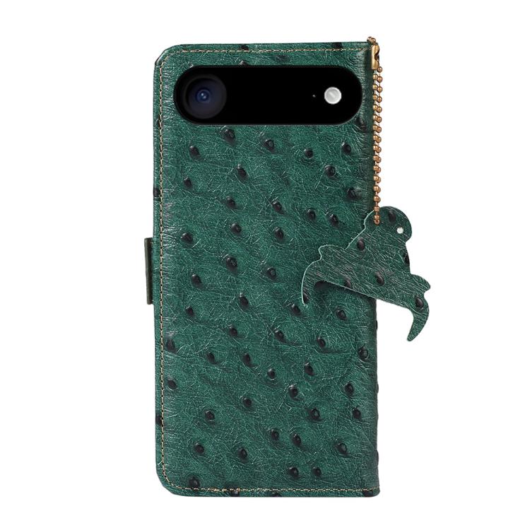 For iPhone Air Ostrich Pattern Genuine Leather RFID Phone Case