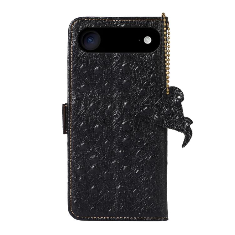 For iPhone Air Ostrich Pattern Genuine Leather RFID Phone Case