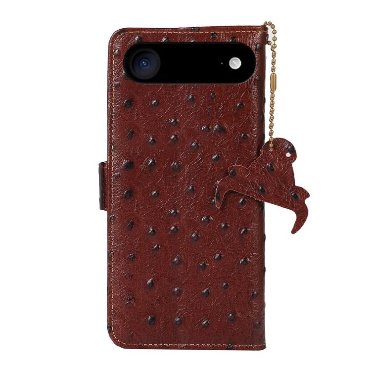 For iPhone Air Ostrich Pattern Genuine Leather RFID Phone Case
