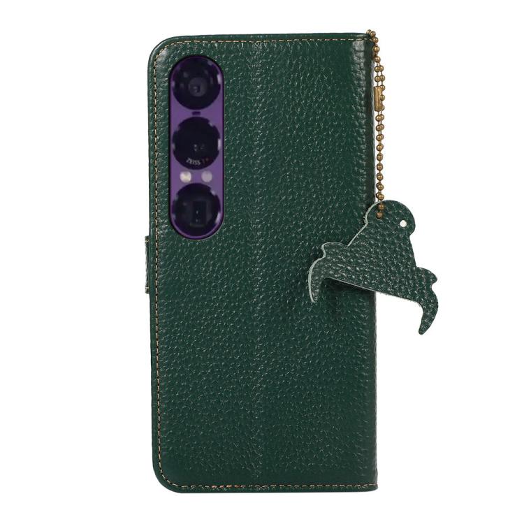 For Sony Xperia 1 VII Genuine Leather Litchi Texture RFID Leather Phone Case