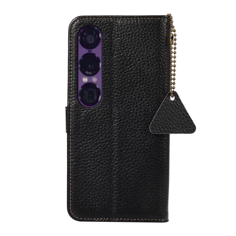 For Sony Xperia 1 VII Genuine Leather Litchi Texture RFID Leather Phone Case