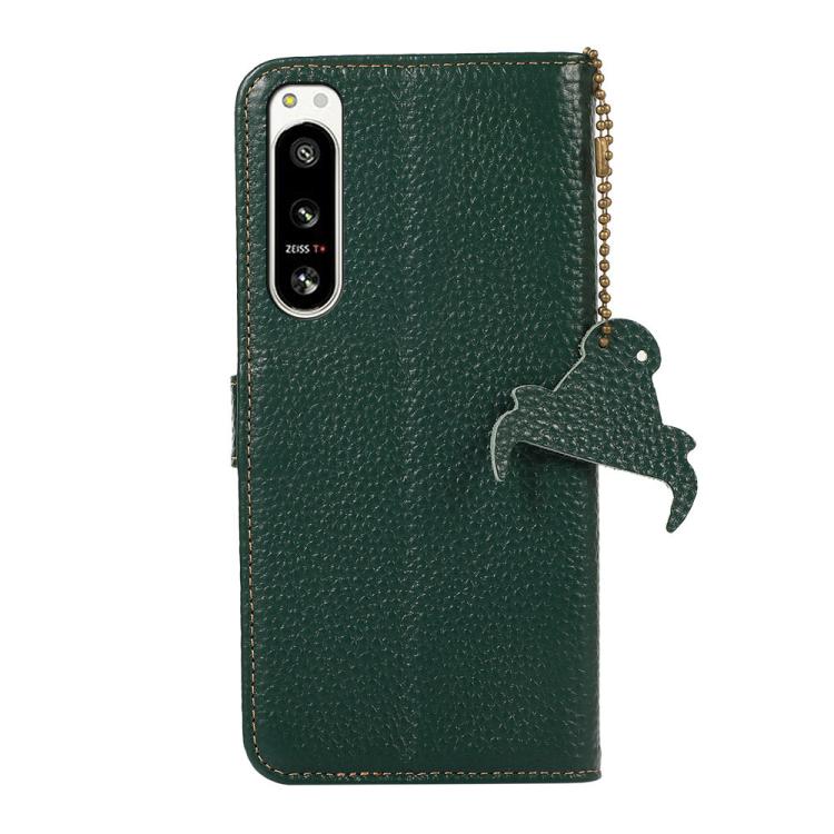 For Sony Xperia 5 IV Genuine Leather Litchi Texture RFID Leather Phone Case