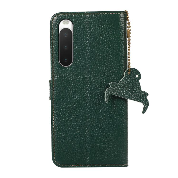 For Sony Xperia 10 IV Genuine Leather Litchi Texture RFID Leather Phone Case