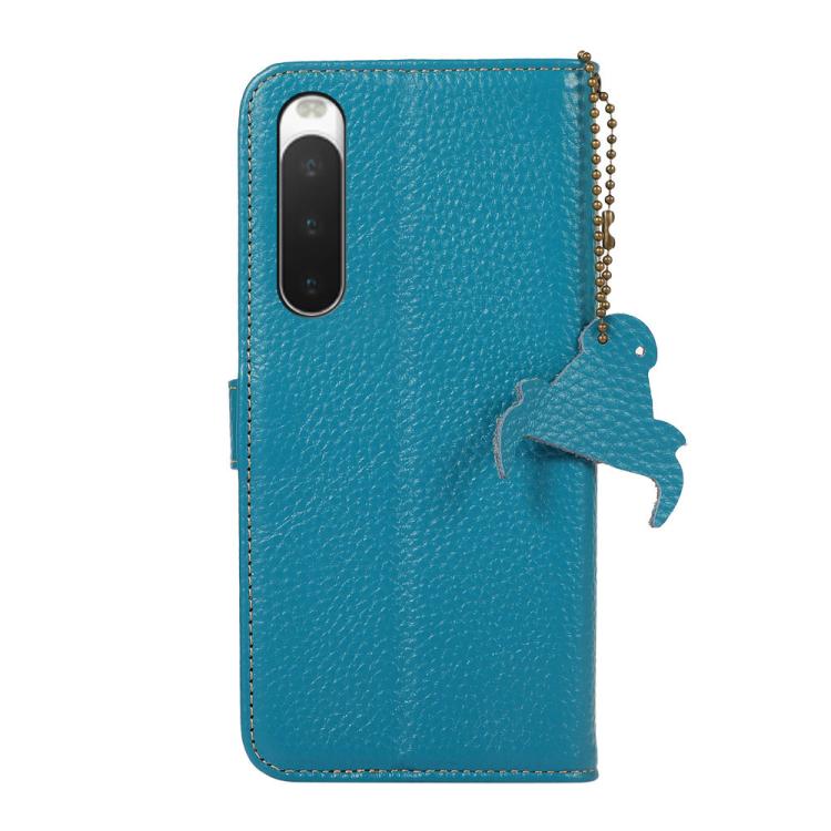 For Sony Xperia 10 IV Genuine Leather Litchi Texture RFID Leather Phone Case