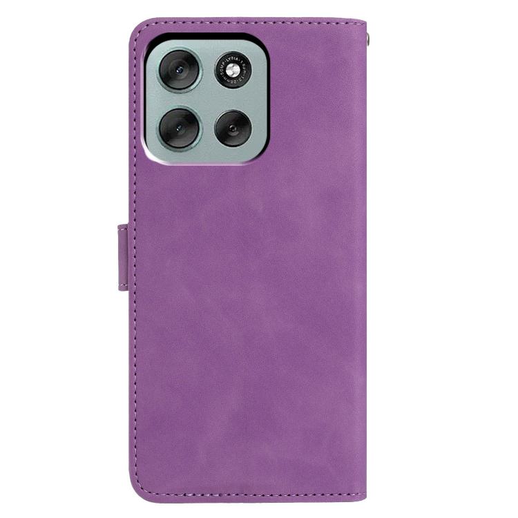 For Motorola Moto G56 5G Moonlit Butterfly Dance Pattern Embossed Leather Phone Case