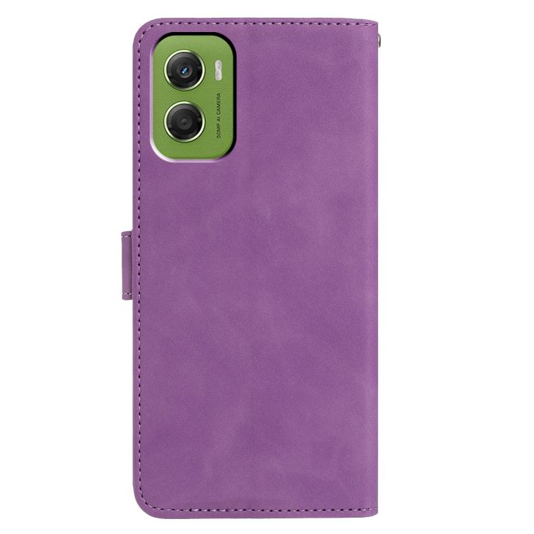 For Motorola Moto G06 4G Moonlit Butterfly Dance Pattern Embossed Leather Phone Case