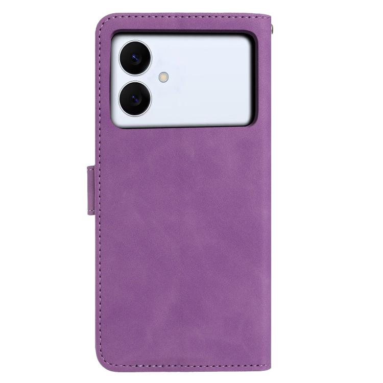 For Samsung Galaxy S26 Edge 5G Moonlit Butterfly Dance Pattern Embossed Leather Phone Case