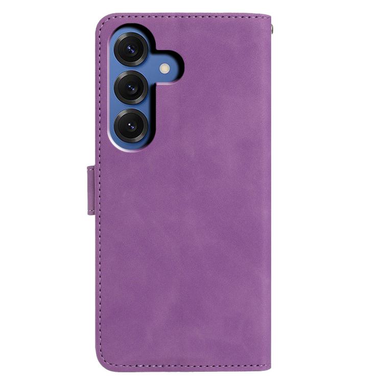 For Samsung Galaxy S26 5G Moonlit Butterfly Dance Pattern Embossed Leather Phone Case