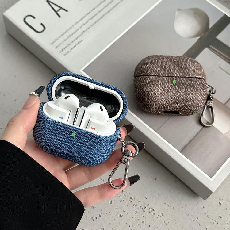 For Samsung Galaxy Buds3 / Buds3 Pro Coarse Cloth Texture PC Earphone Protective Case