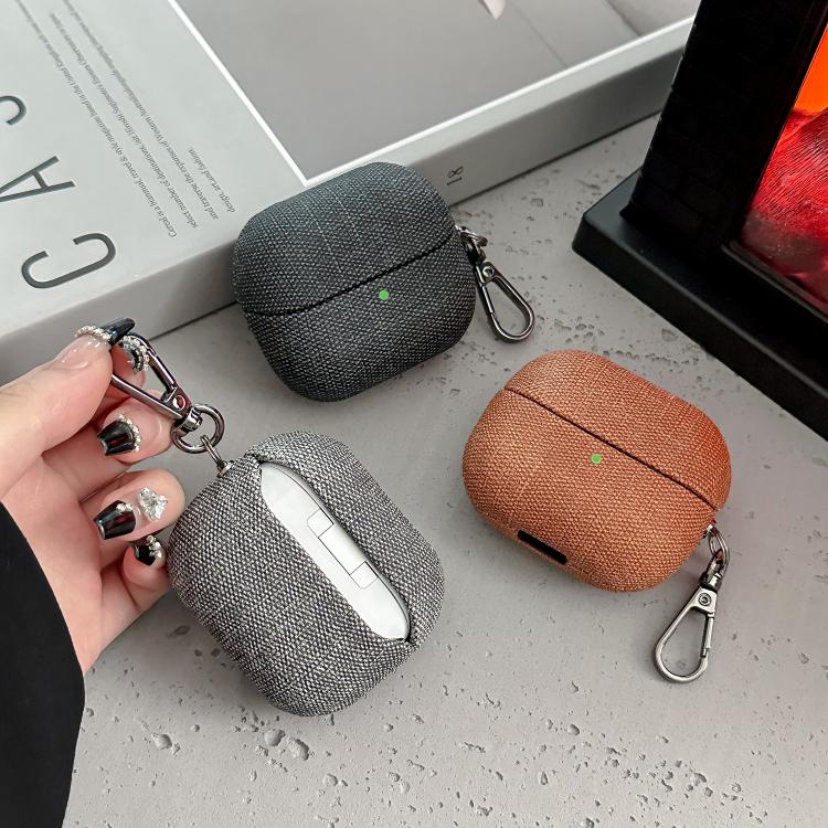 For Samsung Galaxy Buds3 / Buds3 Pro Coarse Cloth Texture PC Earphone Protective Case