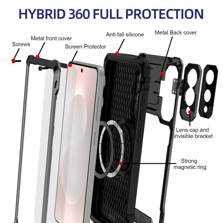 For Samsung Galaxy S25 Edge 5G Shockproof Life Waterproof Dustproof Metal MagSafe Phone Case