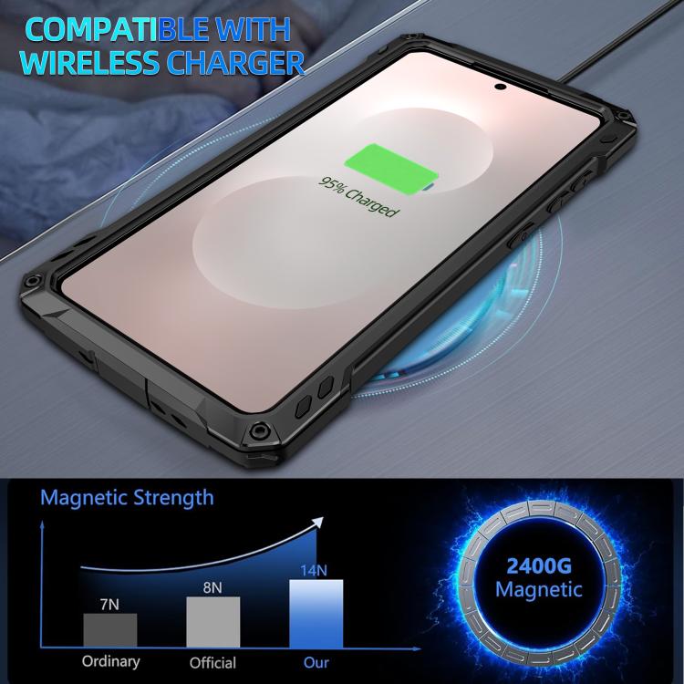 For Samsung Galaxy S25 Edge 5G Shockproof Life Waterproof Dustproof Metal MagSafe Phone Case