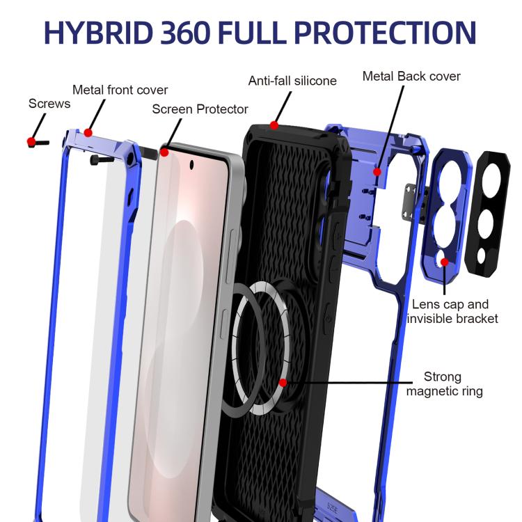 For Samsung Galaxy S25 Edge 5G Shockproof Life Waterproof Dustproof Metal MagSafe Phone Case