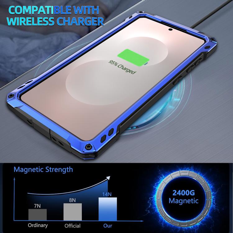 For Samsung Galaxy S25 Edge 5G Shockproof Life Waterproof Dustproof Metal MagSafe Phone Case