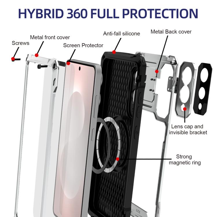 For Samsung Galaxy S25 Edge 5G Shockproof Life Waterproof Dustproof Metal MagSafe Phone Case