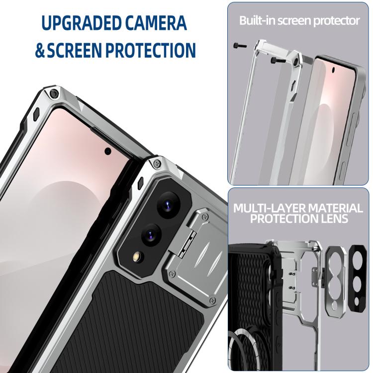 For Samsung Galaxy S25 Edge 5G Shockproof Life Waterproof Dustproof Metal MagSafe Phone Case