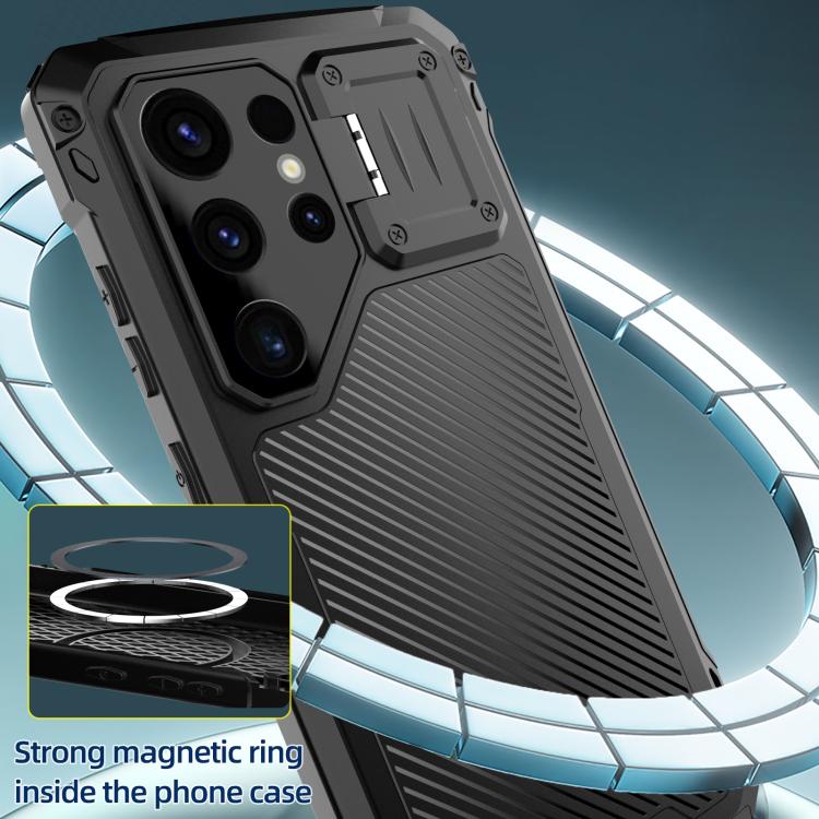 For Samsung Galaxy S25 Ultra 5G Shockproof Life Waterproof Dustproof Metal MagSafe Phone Case