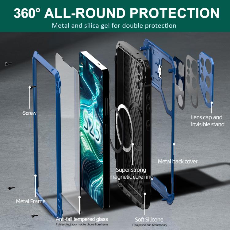 For Samsung Galaxy S25 Ultra 5G Shockproof Life Waterproof Dustproof Metal MagSafe Phone Case