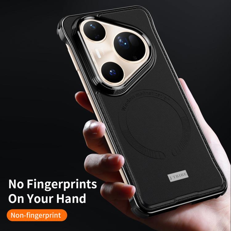 For Huawei Pura 80 Pro 5G J TRIBE Metal Frameless Plain Leather MagSafe Phone Case