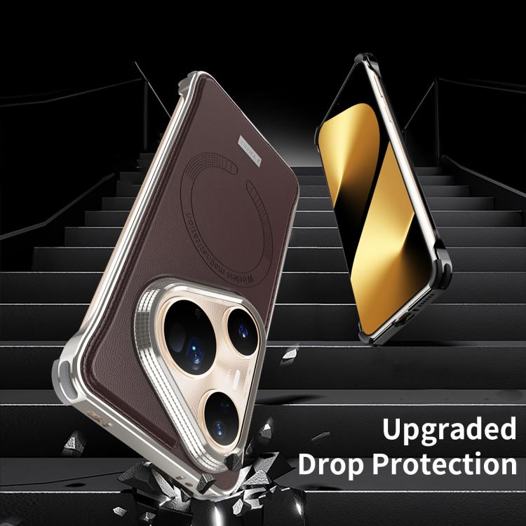 For Huawei Pura 80 Pro 5G J TRIBE Metal Frameless Plain Leather MagSafe Phone Case