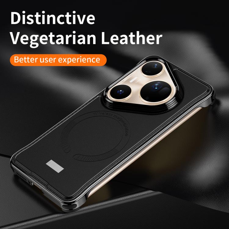 For Huawei Pura 80 Ultra 5G J TRIBE Metal Frameless Plain Leather MagSafe Phone Case