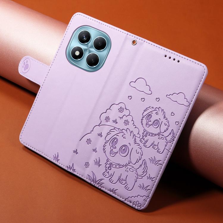 For Redmi Note 14 Pro+ 5G / 14 Pro 4G Embossed Heart Dog RFID Blocking Wallet Leather Phone Case