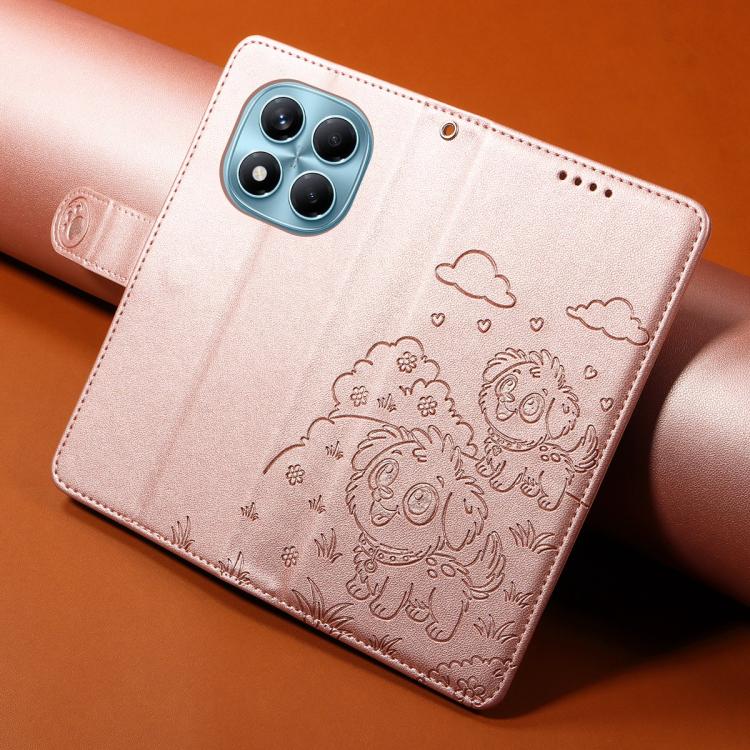 For Redmi Note 14 Pro+ 5G / 14 Pro 4G Embossed Heart Dog RFID Blocking Wallet Leather Phone Case