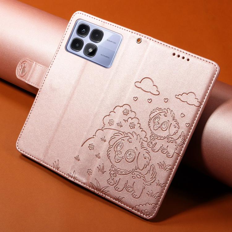 For Redmi K70 Ultra Embossed Heart Dog RFID Blocking Wallet Leather Phone Case