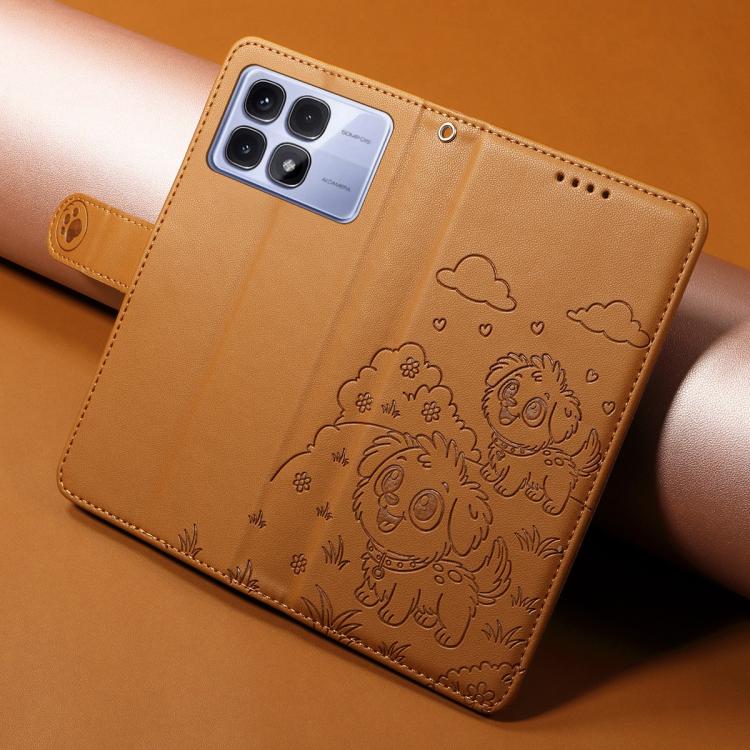 For Redmi K70 Ultra Embossed Heart Dog RFID Blocking Wallet Leather Phone Case