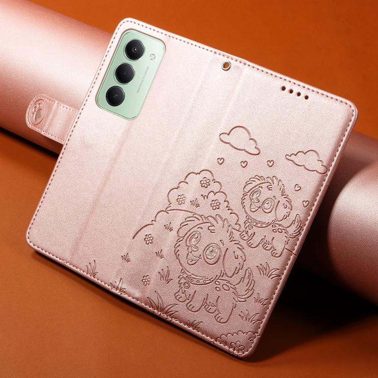 For Redmi 15 5G Global / 15 4G SEA 169.5mm Embossed Heart Dog RFID Blocking Wallet Leather Phone Case