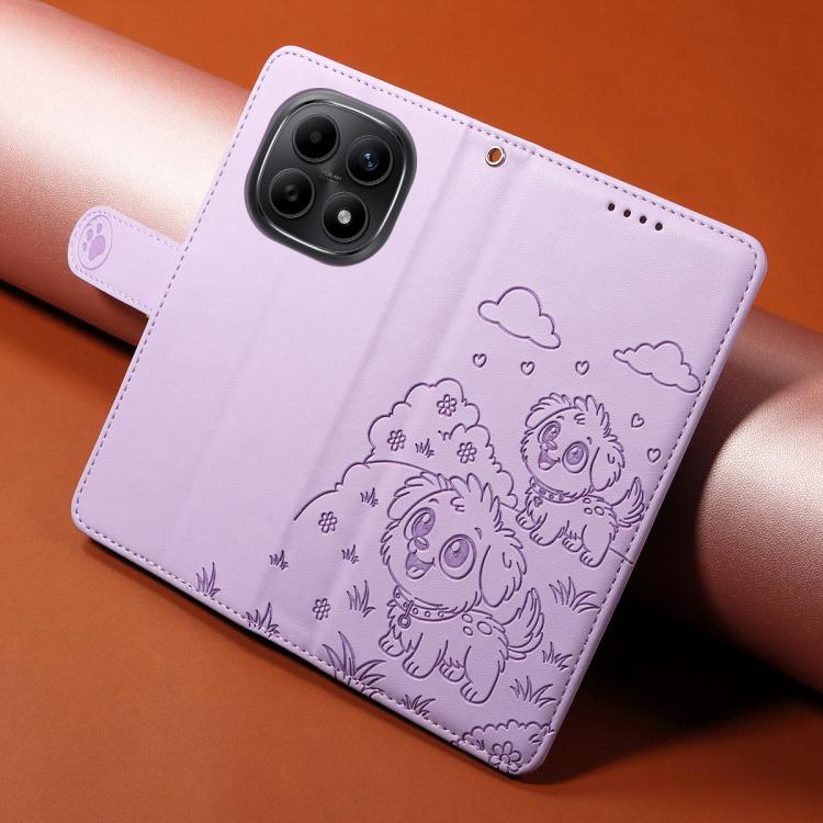 For Redmi Note 15 4G / 5G Global 164mm Embossed Heart Dog RFID Blocking Wallet Leather Phone Case