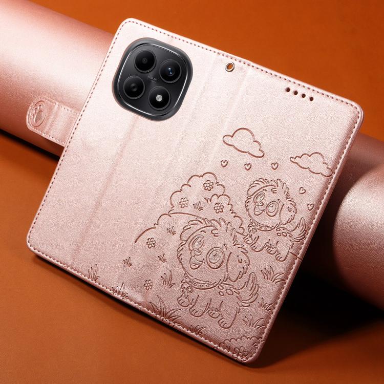 For Redmi Note 15 4G / 5G Global 164mm Embossed Heart Dog RFID Blocking Wallet Leather Phone Case