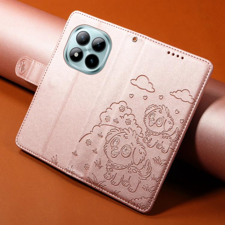 For Redmi Note 15 Pro+ 5G Global 163.3mm Embossed Heart Dog RFID Blocking Wallet Leather Phone Case