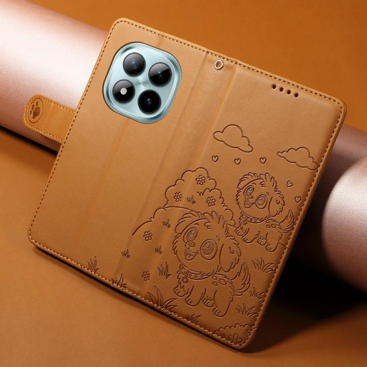 For Redmi Note 15 Pro+ 5G Global 163.3mm Embossed Heart Dog RFID Blocking Wallet Leather Phone Case