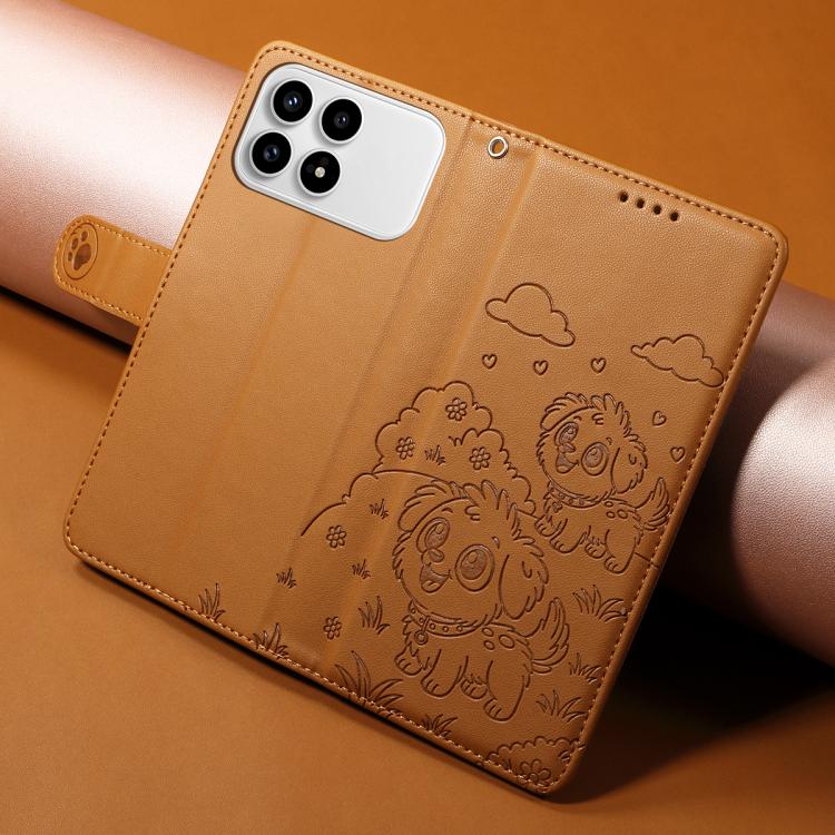 For Redmi K90 / Xiaomi Poco F8 Pro Embossed Heart Dog RFID Blocking Wallet Leather Phone Case