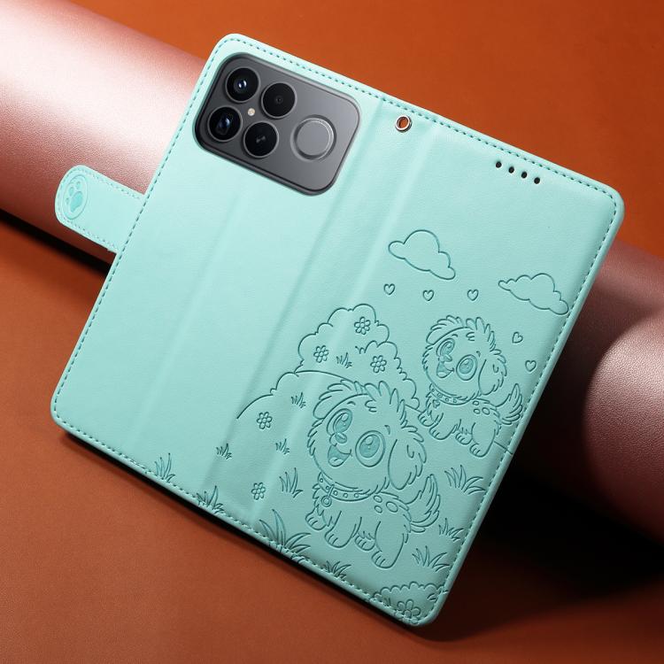 For Redmi K90 Pro Max / Poco F8 Ultra Embossed Heart Dog RFID Blocking Wallet Leather Phone Case