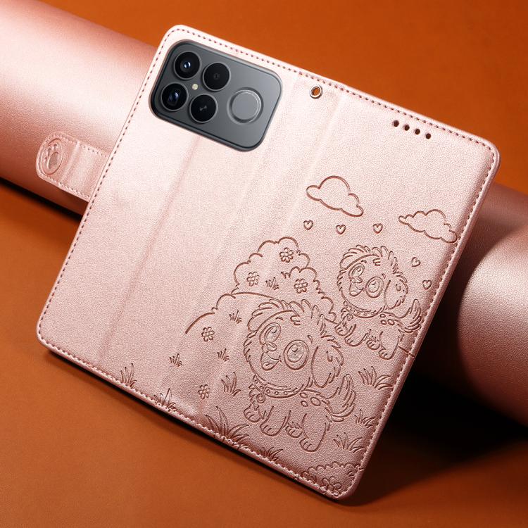 For Redmi K90 Pro Max / Poco F8 Ultra Embossed Heart Dog RFID Blocking Wallet Leather Phone Case