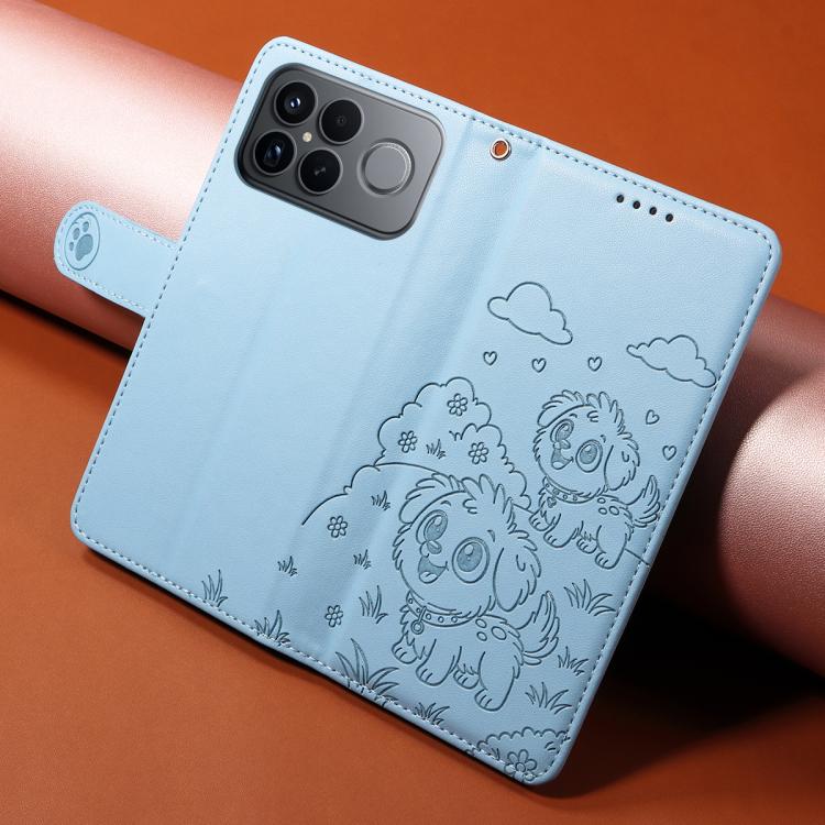 For Redmi K90 Pro Max / Poco F8 Ultra Embossed Heart Dog RFID Blocking Wallet Leather Phone Case