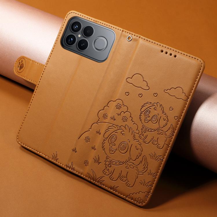 For Redmi K90 Pro Max / Poco F8 Ultra Embossed Heart Dog RFID Blocking Wallet Leather Phone Case