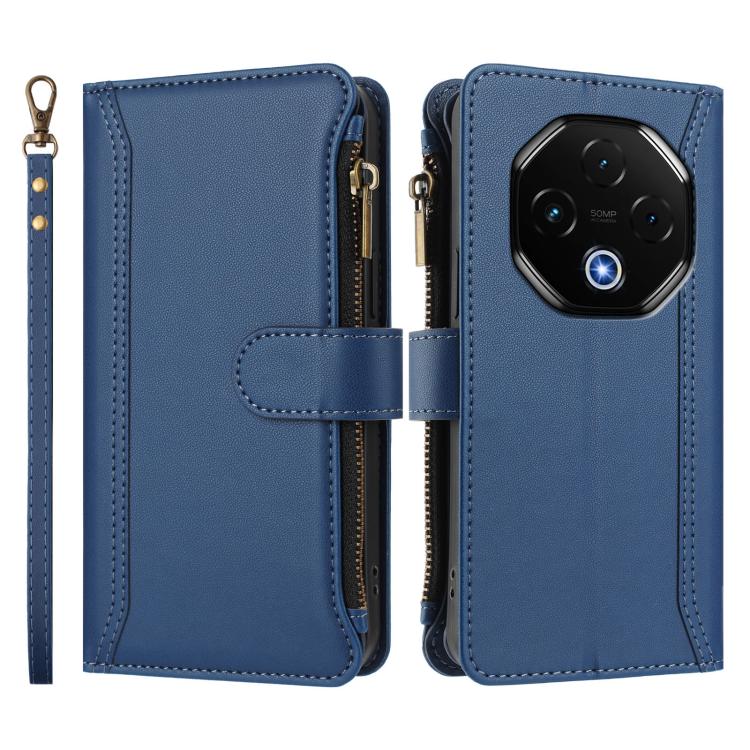 For UMIDIGI G100 Pro Magnetic Closure 9 Card Slots Zipper Leather Case with Hand Strap