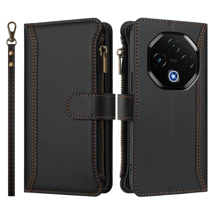 For UMIDIGI G100 Pro Magnetic Closure 9 Card Slots Zipper Leather Case with Hand Strap
